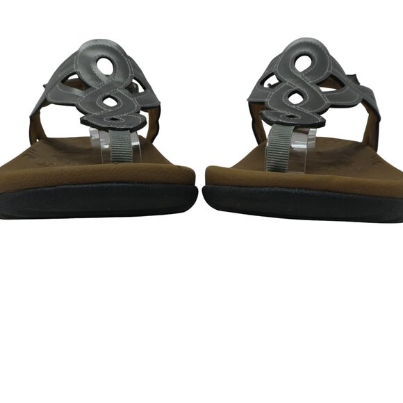 Rockport Ramona Pewter Silver T-Strap Thong Sandals Womens 8.5 - Picture 8 of 13